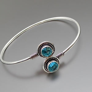 Blue Topaz - Cuff Bracelet.