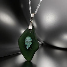 Load image into Gallery viewer, The Tidal Whisper - Sea glass - Jellyfish - Necklace