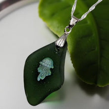 Load image into Gallery viewer, The Tidal Whisper - Sea glass - Jellyfish - Necklace