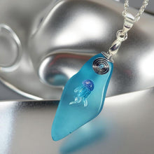Load image into Gallery viewer, Oceans Embrace - Sea Glass - Jellyfish - Necklace