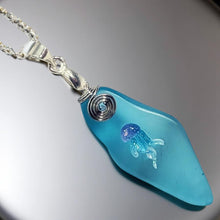 Load image into Gallery viewer, Oceans Embrace - Sea Glass - Jellyfish - Necklace