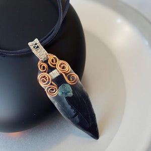 Earth & Sea - Arrowhead - Sea glass - necklace