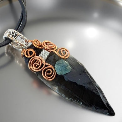 Earth & Sea - Arrowhead - Sea glass - necklace