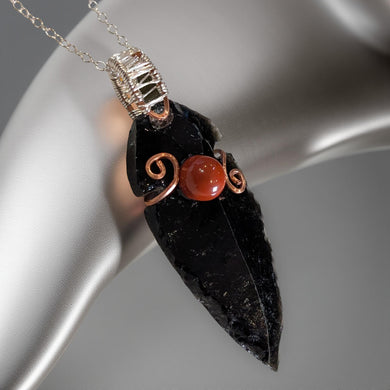 Heart of Courage Arrowhead - Carnelian - Necklace