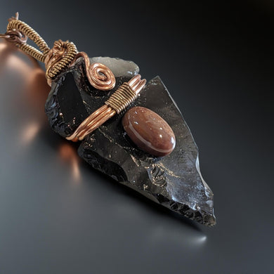 Whispers of the Earth - Arrowhead - Petrified Wood cabochon