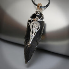 Load image into Gallery viewer, The Raven&#39;s Compass - Arrowhead - Celtic Raven - Necklace