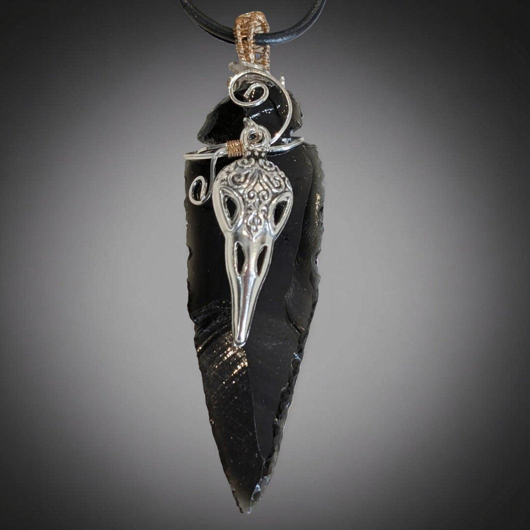 The Raven's Compass - Arrowhead - Celtic Raven - Necklace