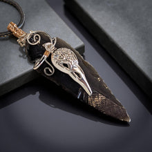 Load image into Gallery viewer, The Raven&#39;s Compass - Arrowhead - Celtic Raven - Necklace