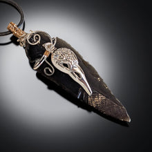 Load image into Gallery viewer, The Raven&#39;s Compass - Arrowhead - Celtic Raven - Necklace