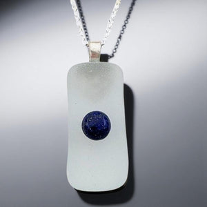 The Wisdom of the Tides - Sea Glass - Lapis lazuli - Necklace