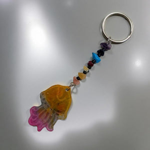 "Coastal Chakra Jellyfish Keychain."