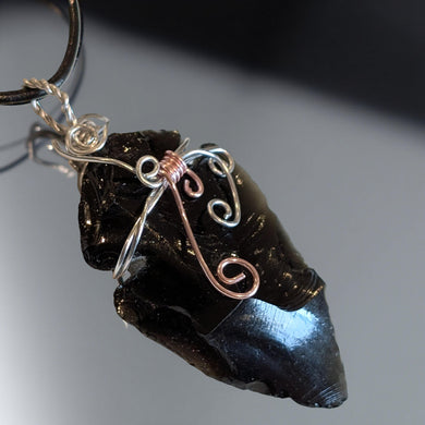 The Obsidian Shadow - Arrowhead - Necklace