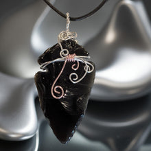 Load image into Gallery viewer, The Obsidian Shadow - Arrowhead - Necklace