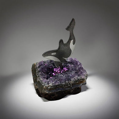 Spirit of the coast - Amethyst chunk - Orca - Ornament