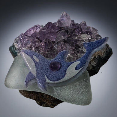 The Resilience - Orca - Sea Glass - Amethyst - Ornament