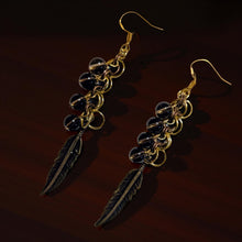 Load image into Gallery viewer, The Guardians Feather - Earrings - Smokey Quartz