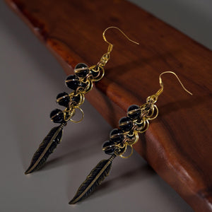 The Guardians Feather - Earrings - Smokey Quartz