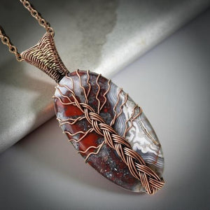 Amulet of Grounded Growth - Crazy Lace Agate - Necklace
