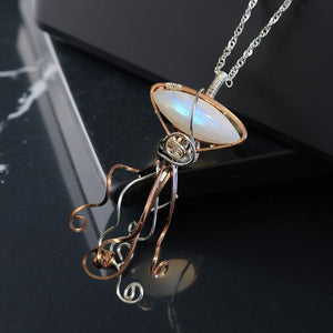 Celestine Moonstone -  Jellyfish - Necklace