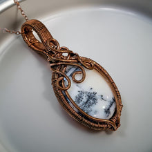 Load image into Gallery viewer, Whisper Grove - Copper Wrapped - Dendrite Opal - Necklace