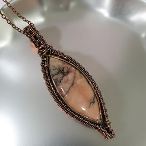 The Heart Healer - Copper Wrapped - Pink Aragonite - Necklace