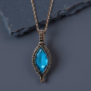 The Weave of Truth- Copper Wrapped - Blue Topaz - Necklace