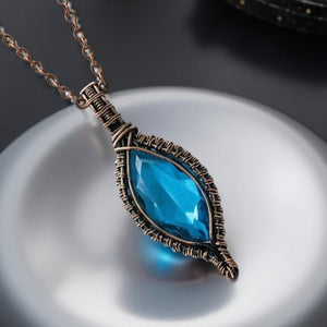 The Weave of Truth- Copper Wrapped - Blue Topaz - Necklace