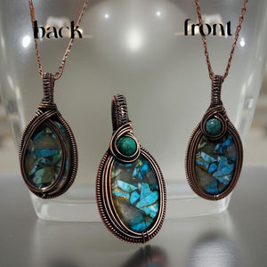 The Copper Vein Talisman - Turquoise Oyster - Necklace