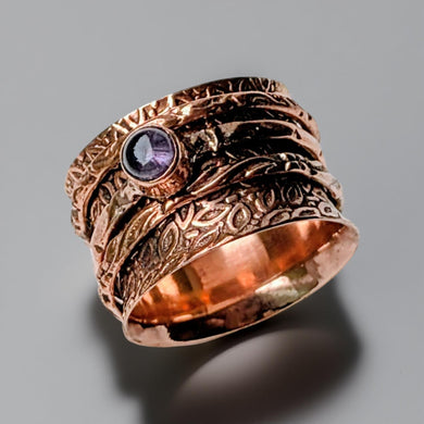 The Amethyst Meridian - Copper - Spinner Ring