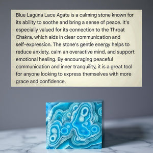 Tranquil Echo - Blue Laguna Lace  Agate - Necklace