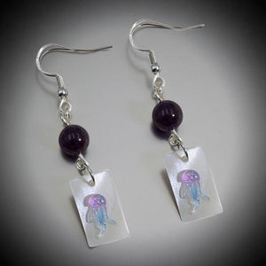 Amethyst Tide - Jellyfish - Earrings - Amethyst