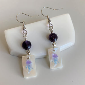 Amethyst Tide - Jellyfish - Earrings - Amethyst