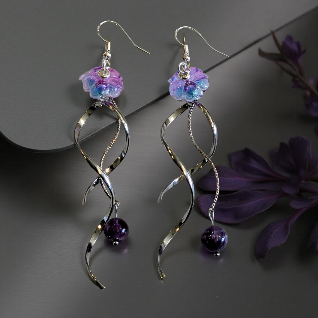 Currents of Amethyst - Jellyfish - Earrings