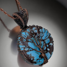 Load image into Gallery viewer, Amulet of Abundance - Turquoise - Copper Wrapped - Necklace