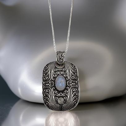 Moonstone Filigree  - Necklace
