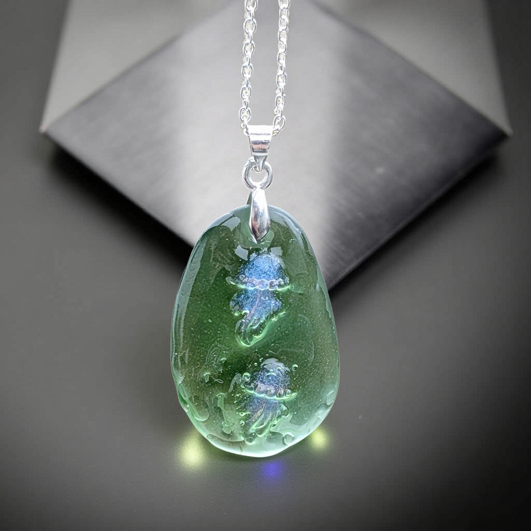 Jellyfish Oasis - Sea Glass -  Necklace