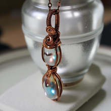 Load image into Gallery viewer, The Aligned Duet - Angel Aura Quartz Twin - Copper - Necklace