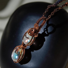 Load image into Gallery viewer, The Aligned Duet - Angel Aura Quartz Twin - Copper - Necklace