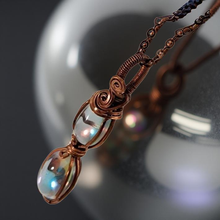 Load image into Gallery viewer, The Aligned Duet - Angel Aura Quartz Twin - Copper - Necklace
