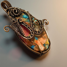 Load image into Gallery viewer, Coral Fire Mosaic - Copper - Spiny Oyster -Pendant
