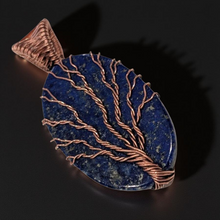 Load image into Gallery viewer, The Rooted Sky - Pendant - Copper - Tree of life - lapis lazuli