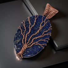 Load image into Gallery viewer, The Rooted Sky - Pendant - Copper - Tree of life - lapis lazuli
