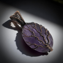 Load image into Gallery viewer, Chalice of Calm -Tree of life -Copper wrapped -Amethyst - Pendant