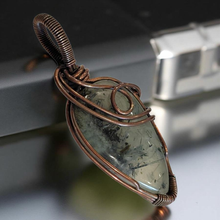 Load image into Gallery viewer, Healer&#39;s quiet secret - Copper wrapped - Prehnite - Pendant