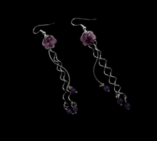 Load image into Gallery viewer, Dancing Tentacles -Amethyst - Jellyfish - Earrings