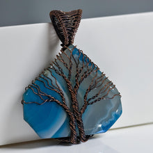 Load image into Gallery viewer, The Sky-Root Talisman - Blue Agate - Pendant