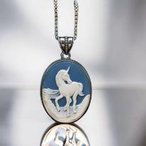 Load image into Gallery viewer, Echo of the Ethereal - Unicorn Cameo - Necklace