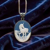 Load image into Gallery viewer, Echo of the Ethereal - Unicorn Cameo - Necklace
