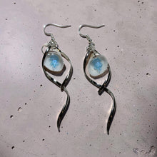 Load image into Gallery viewer, Blue Jellyfish Coastal - Spiral Earrings