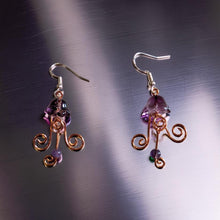 Load image into Gallery viewer, Baby Tide-Dancers - Jellyfish - Earrings - Amethyst